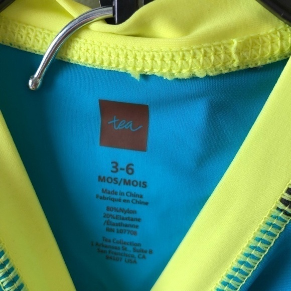 Tea Baby Blue Green Swim Shirt and Shorts Set 3 - 6 M - Picture 4 of 10